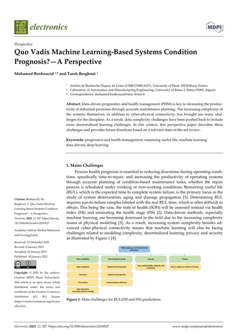 quo vadis machine learning based systems condition prognosisa perspective