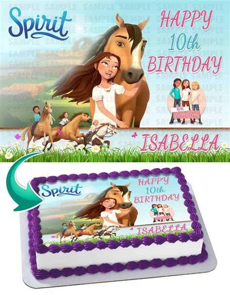 spirit riding  edible cake image topper personalized picture