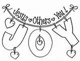 Joy Jesus Others Crafts Christian School Sunday Children Bible Clipart Coloring Kids Pages Preschool Craft Other Nursery Loves Church Little sketch template
