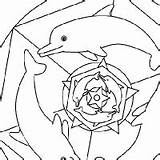 Coloring Dolphin Mandala sketch template