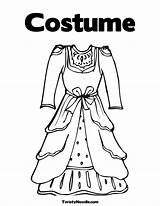 Coloring Dress Pages Dresses Library Clipart Sheets Book Vintage Site Costume Clothes Theatre Popular sketch template