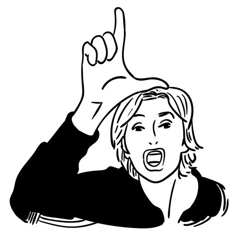 loser hand sign vector   vector art stock graphics images