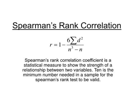 ppt spearman s rank correlation powerpoint presentation free