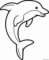 Dolphin Printable Easy Colouring Coloringall Dolphins Drawing Drawings sketch template