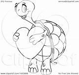 Turtle Tortoise Lineart Holding Illustration Cartoon Yayayoyo Royalty Heart Clipart Vector Clip sketch template