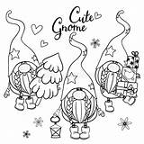 Gnome Gnomes Outlined Backyardgardenlover Sheets sketch template