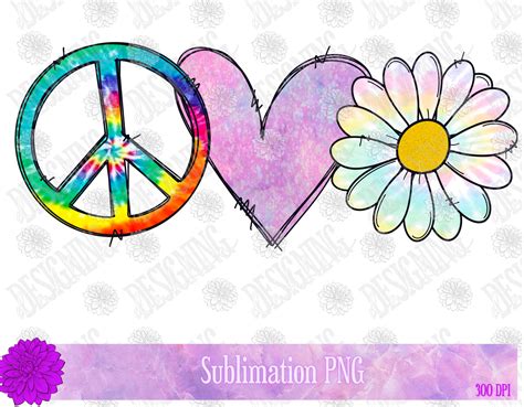 peace love flower peace  love sticker rainbow png daisy etsy france