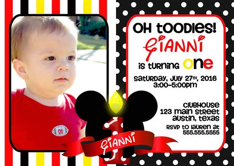 photo mickey mouse st  printable birthday invitation templates