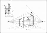 Prospettiva Disegnare Geometrico Prospettico sketch template