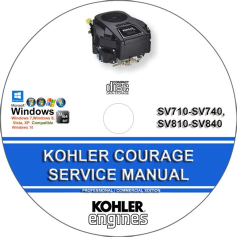 kohler courage sv sv sv sv service repair manual cd ebay
