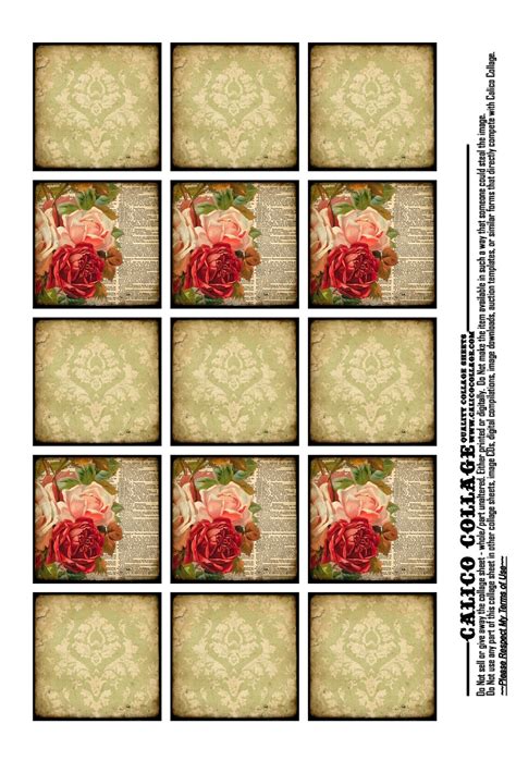 calico collage high quality digital collage sheets  collage sheet