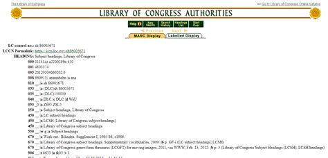 library  congress subject headings lcsh
