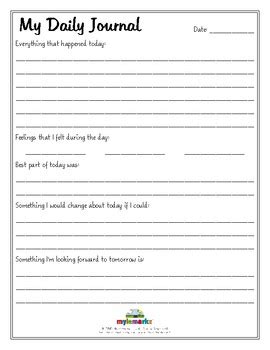 printable daily journal pages  planner page printable