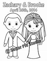 Personalized Coloring Printable Wedding Favor Activity Book sketch template