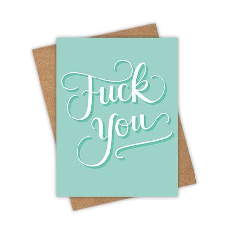 Fuck You Funny Greeting Card Love Going Away Retiring Etsy