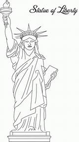Coloring Liberty Bell Printable Popular Statue sketch template