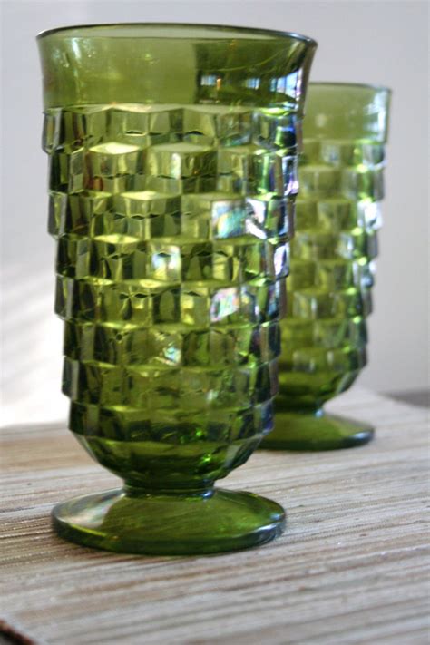 Pin By Linda Stohs On Dishes Vintage Green Glass Glass Green Glassware