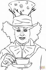 Mad Coloring Pages Tea Hatter Party Wonderland Alice Wonka Printable Willy Liv Depp Print Maddie Johnny Chapeleiro Color Para Kids sketch template
