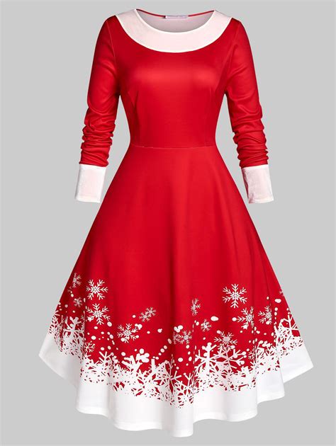 size christmas snowflake   velvet panel dress rosegal
