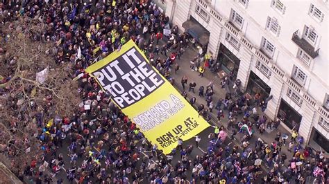 brexit march hundreds  thousands join referendum protest bbc news