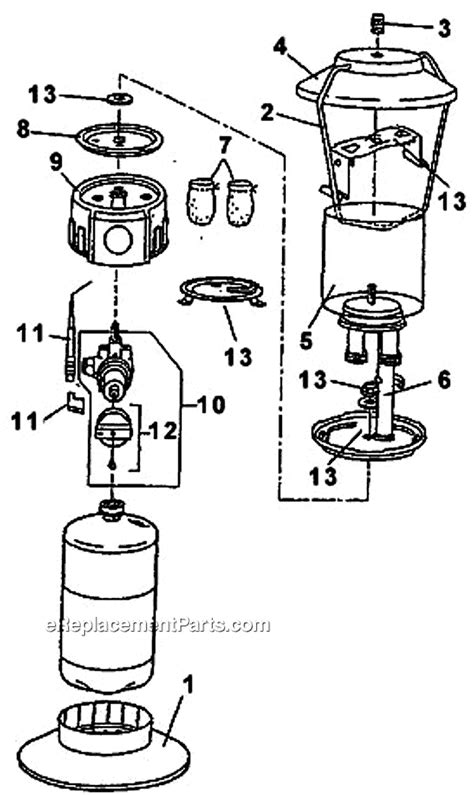 coleman   mantle propane lantern oem replacement parts  ereplacementpartscom