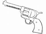 Revolver Colorear Coloring4free Pistolas sketch template