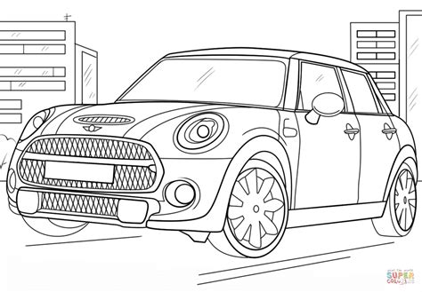 mini cooper coloring page  printable coloring pages