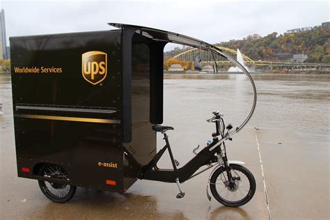 ups deploys delivery  bike  downtown pittsburgh pennsylvania