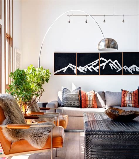 modern ranch rustic living room calgary  elena del bucchia design