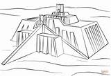 Ziggurat Coloring Ur Pages Mesopotamia Drawing Drawings Ancient Architecture sketch template