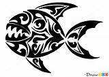 Fish Draw Tribal Tattoo Tattoos Webmaster Drawdoo sketch template