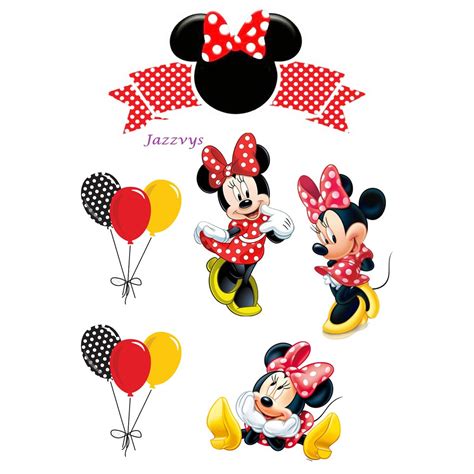 minnie mouse cake topper cupcake themed toppers minnie design printed