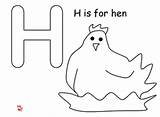 Hen Letter Colouring Click sketch template