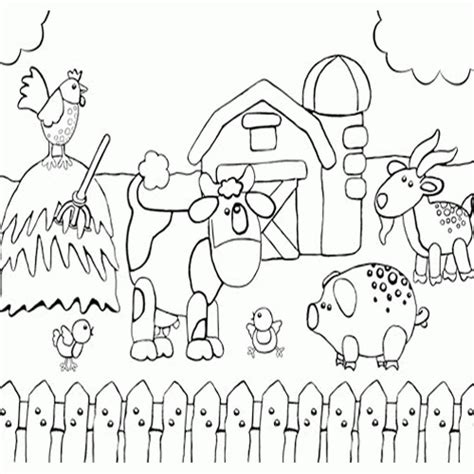 printable preschool coloring page  happy farm animals letscolorit