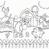 Farm Coloring Pages Animals Preschool Drawing Barn Printable Animal Kids Scenes Scene Preschoolers Sheets Agriculture Country Print Barnyard Color Related sketch template