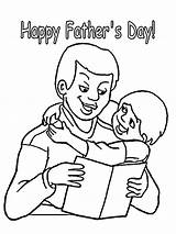 Coloring Pages Dad Daddy Read Book His Kid Hug sketch template