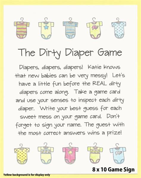 dirty diaper game template