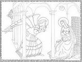 Annunciation Coloring Feast Gabriel Asliceofsmithlife sketch template