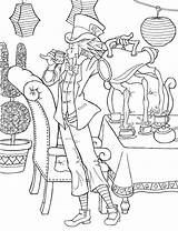 Coloring Mad Hatter Teapot Pages Wonderland Alice Amazing Three Colouring Sheets Tea Party Hole Hatters Drawing Color Printable Getcolorings Atc sketch template