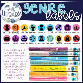 library genre labels by inourlibrary teachers pay teachers