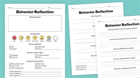 behavior reflection sheets grab   bundle