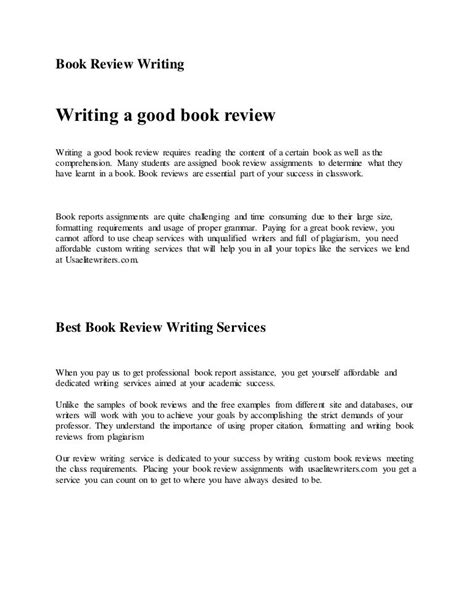 book review writing