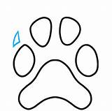 Paw Dog Print Draw Step Drawing Easy Easydrawingguides sketch template