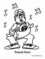 Coloring French Horn Pages Player Miguel Maya Activity Library Clipart Cartoon sketch template