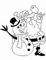Snowman Santa Coloring Pages Singing Printable Drawing sketch template