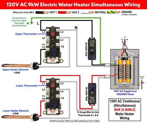 wire  simultaneous water heater thermostat