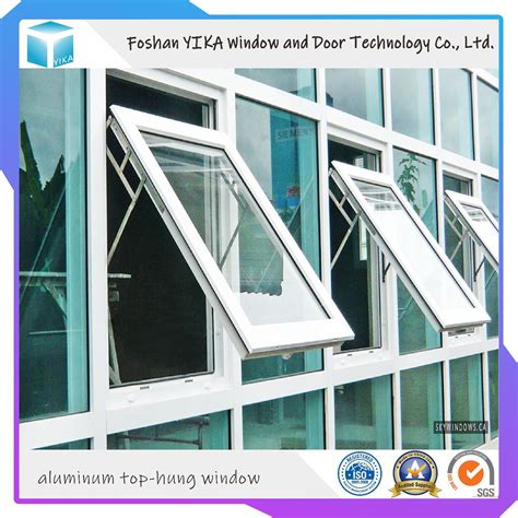 commercial building reflective tempered glass aluminum top hung window awning window china