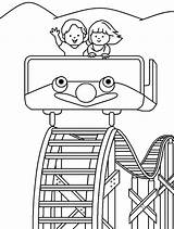 Roller Coaster Coloring Pages Carnival Color Easy Printable Getcolorings Ride Print Template sketch template