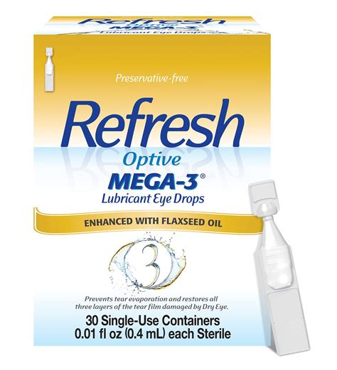 Refresh Optive Mega 3 Lubricant Eye Drops 30 Single Use Containers 0