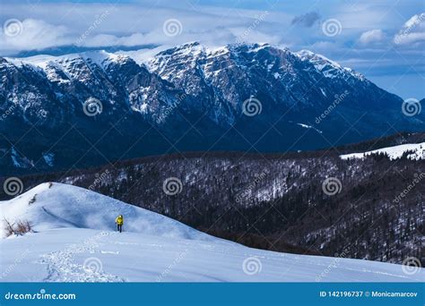 hiker   heart  mountains  winter  great mountains view
